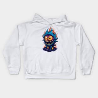 Colorful Creature with Big Eyes Kids Hoodie